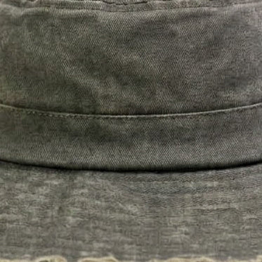 Olive Green Ripped Bucket Cap