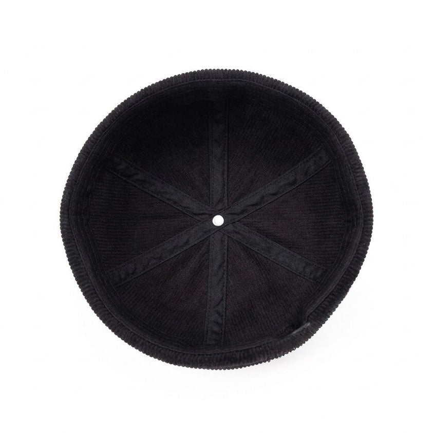 Black Courdoroy Newsboy Cap