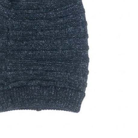 Oversized Navy Polkadots  Beanie