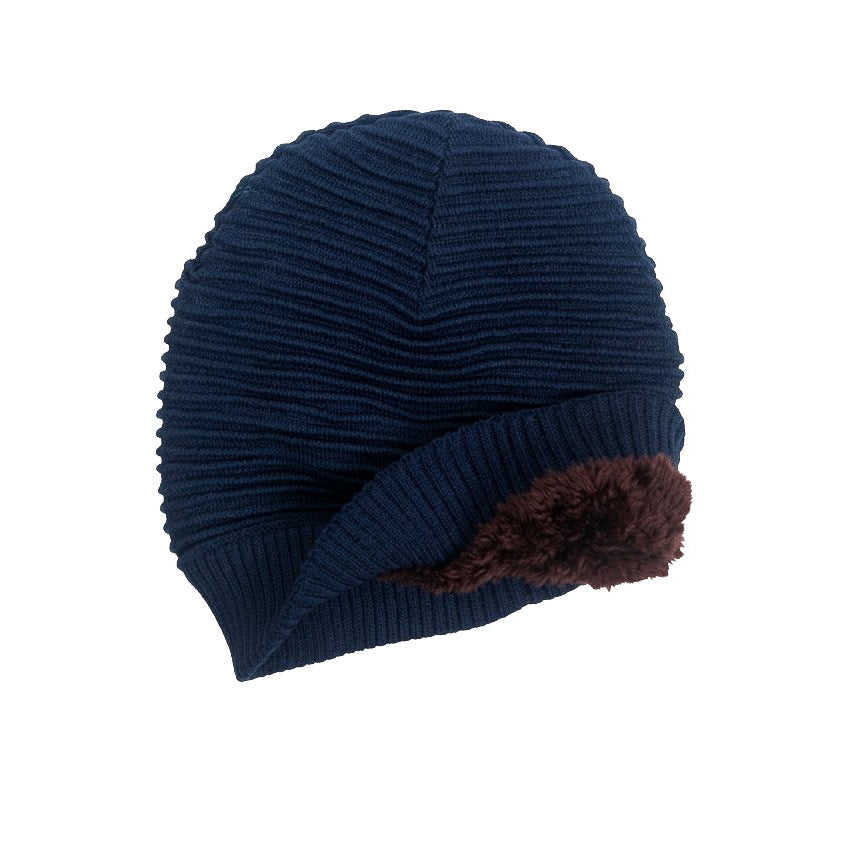Navy Blue Long Stripped Beanie