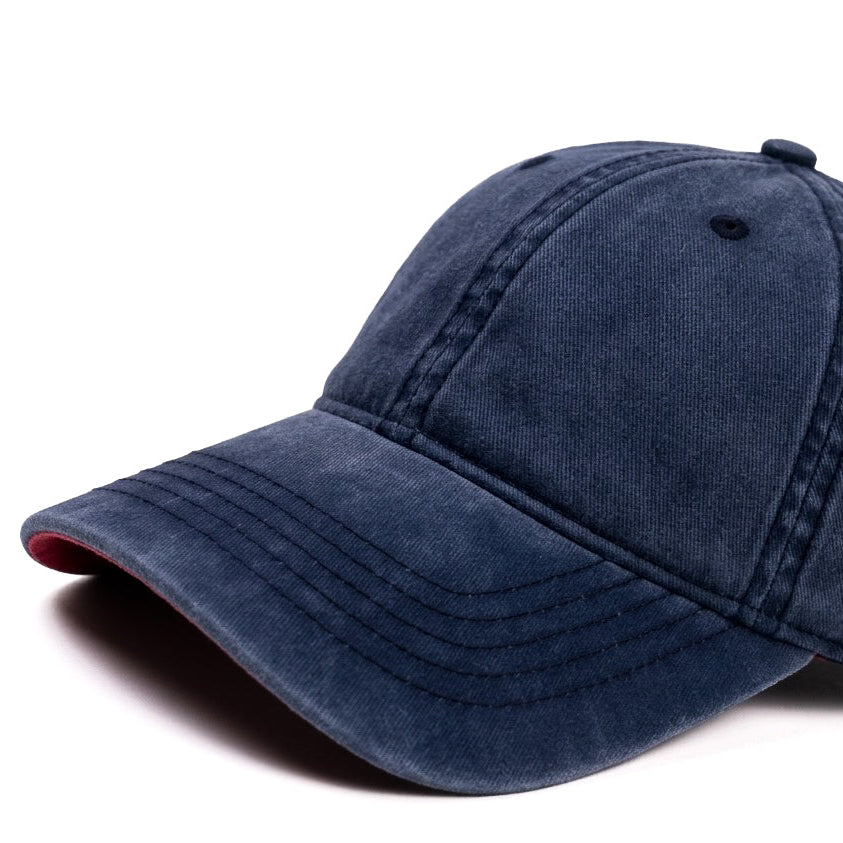 Ponytail Scrubbed Navy Blue Denim Cap