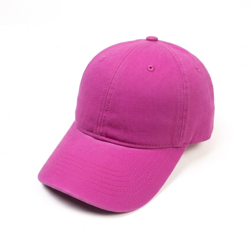 Ponytail Scrubbed Deep Pink Denim Cap