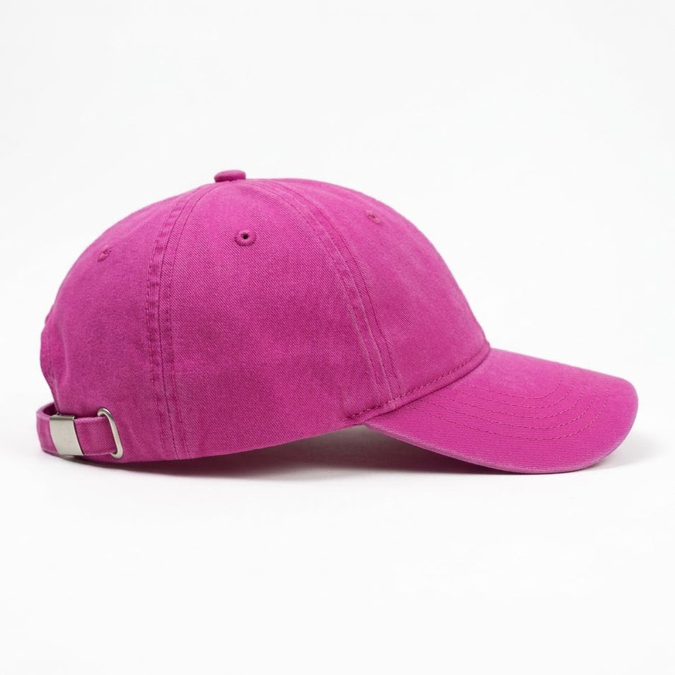 Ponytail Scrubbed Deep Pink Denim Cap