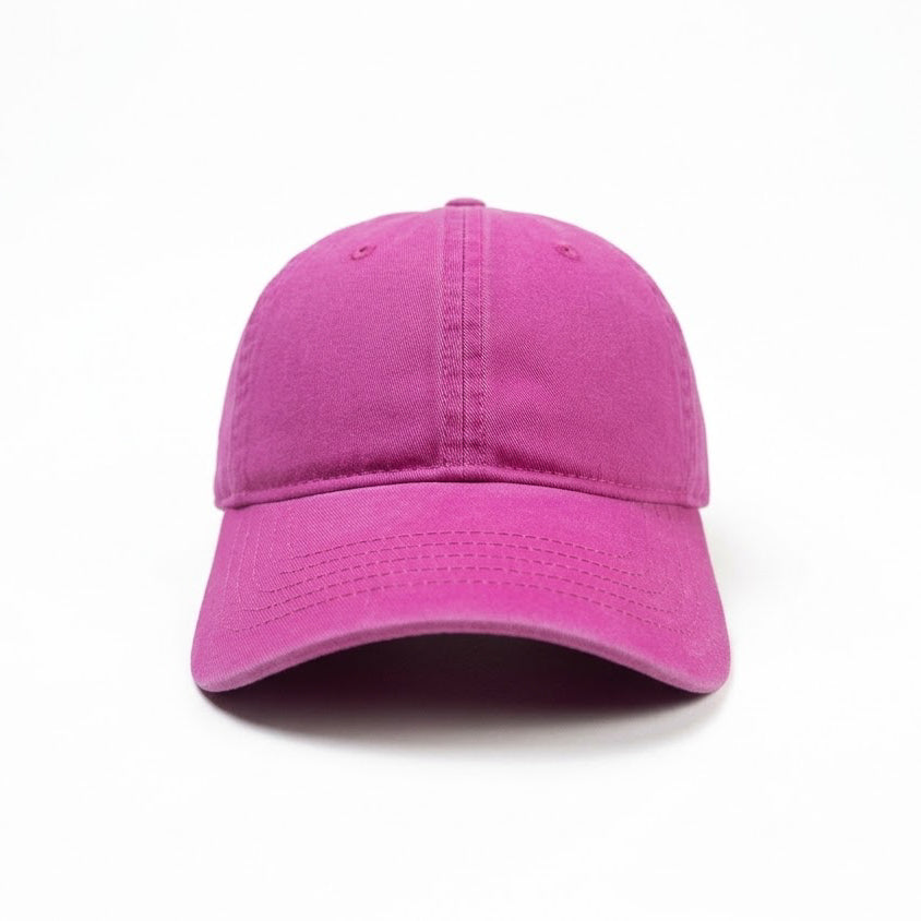Ponytail Scrubbed Deep Pink Denim Cap