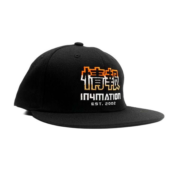 IN4MATION Estd 2002 Black Snapback Cap